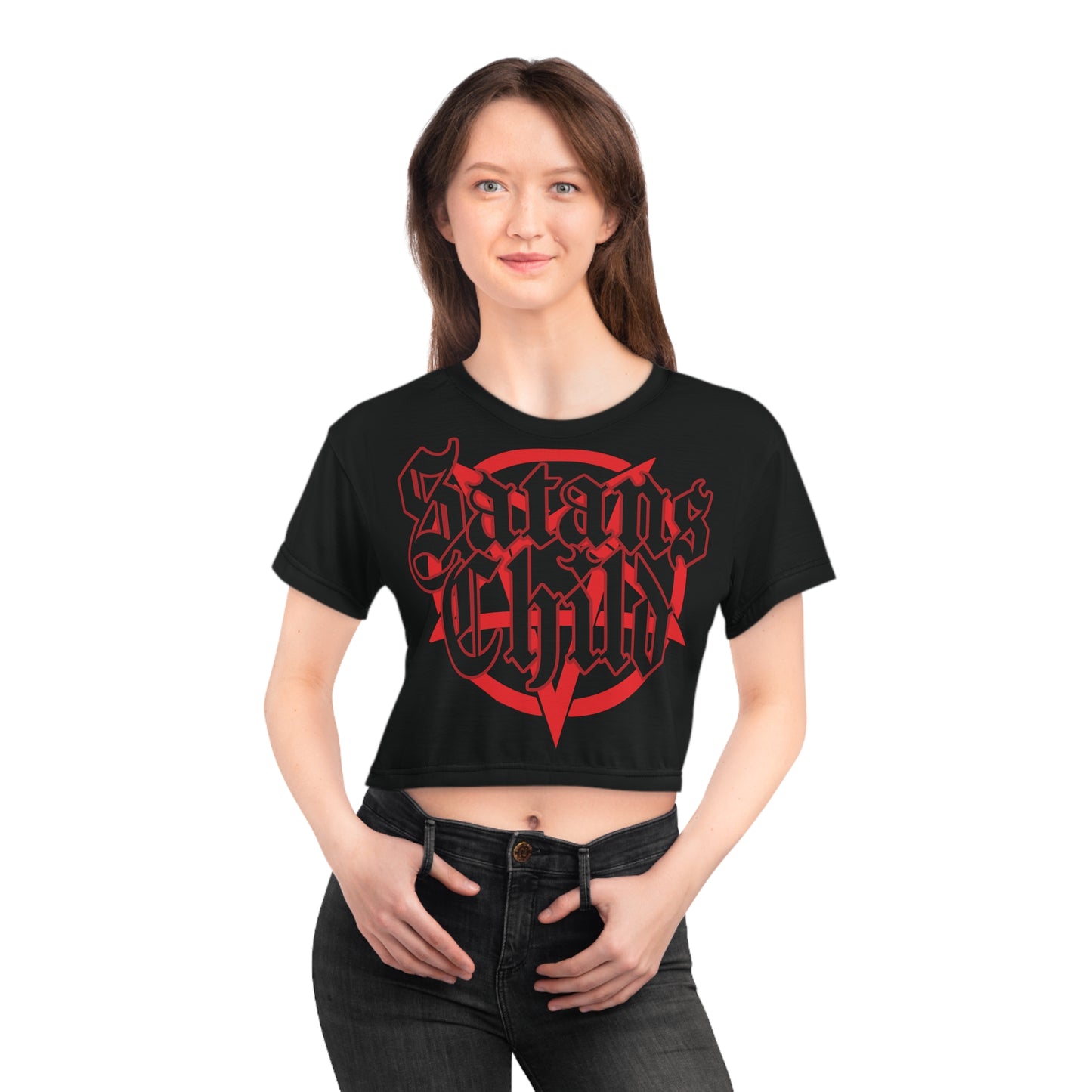 Satans Child (Red) - Crop Tee
