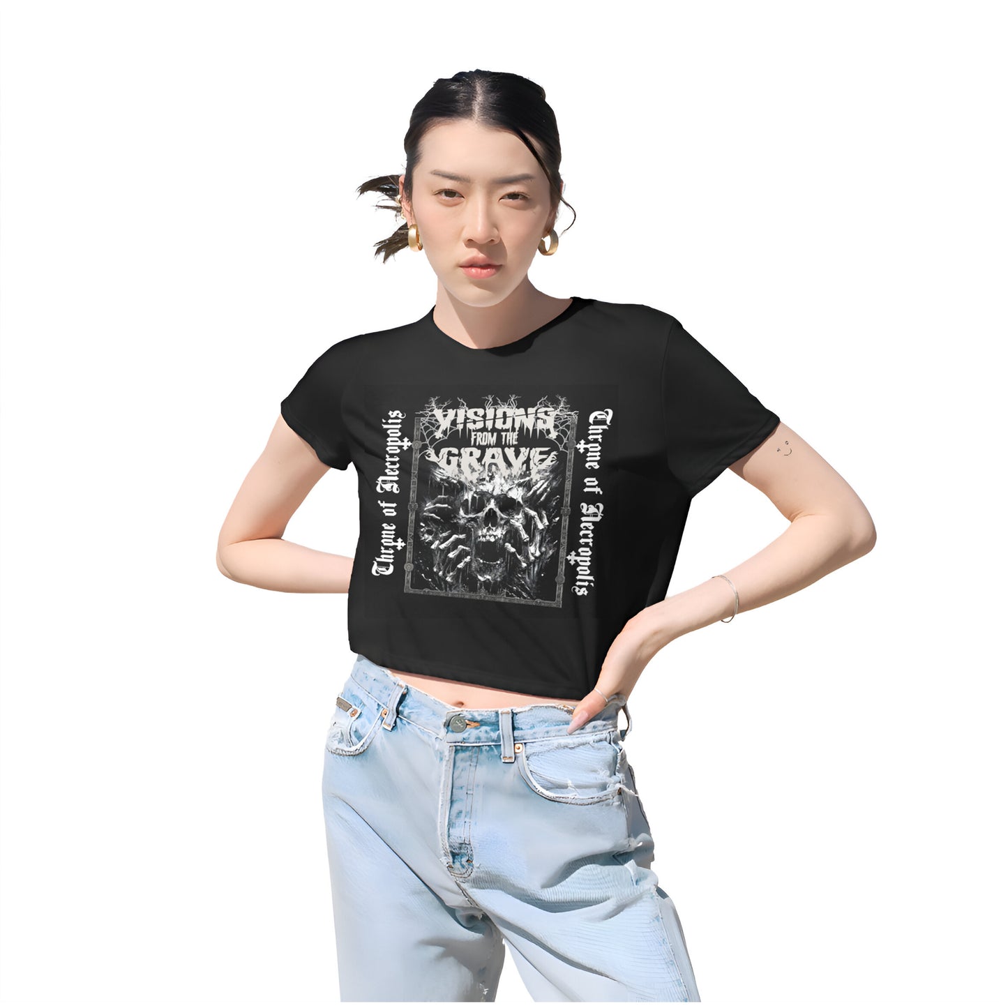 Vision from the Grave - Flowy Crop Tee