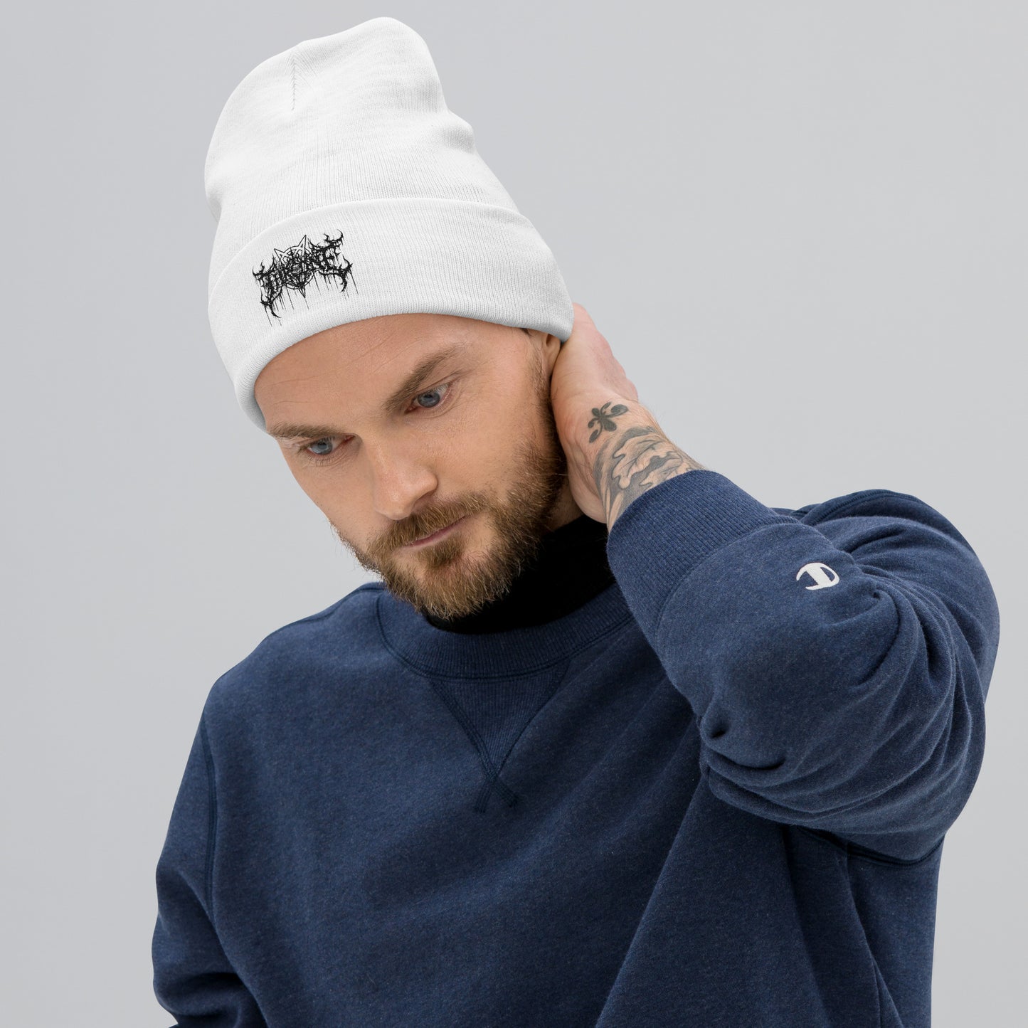 Throne - Black Embroidered Beanie