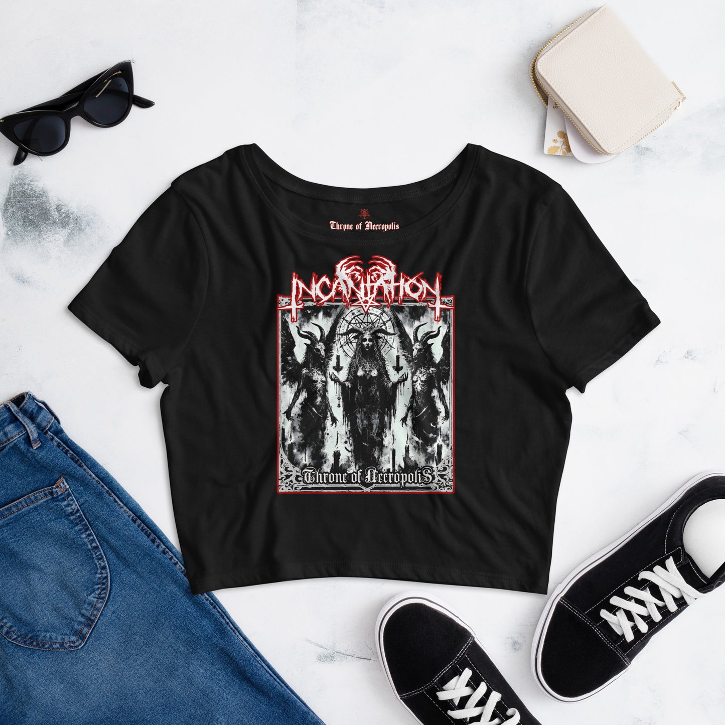 Incantation - Womens Slim Fit Crop Tee