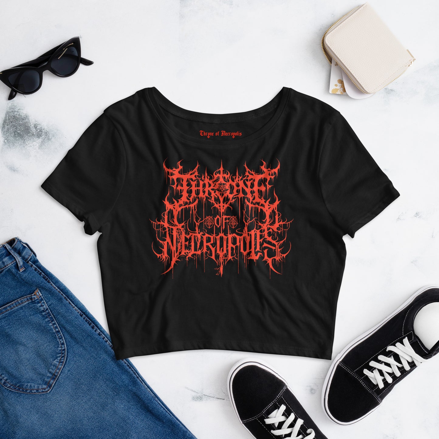 Throne of Necropolis - Slim Fit Crop Tee