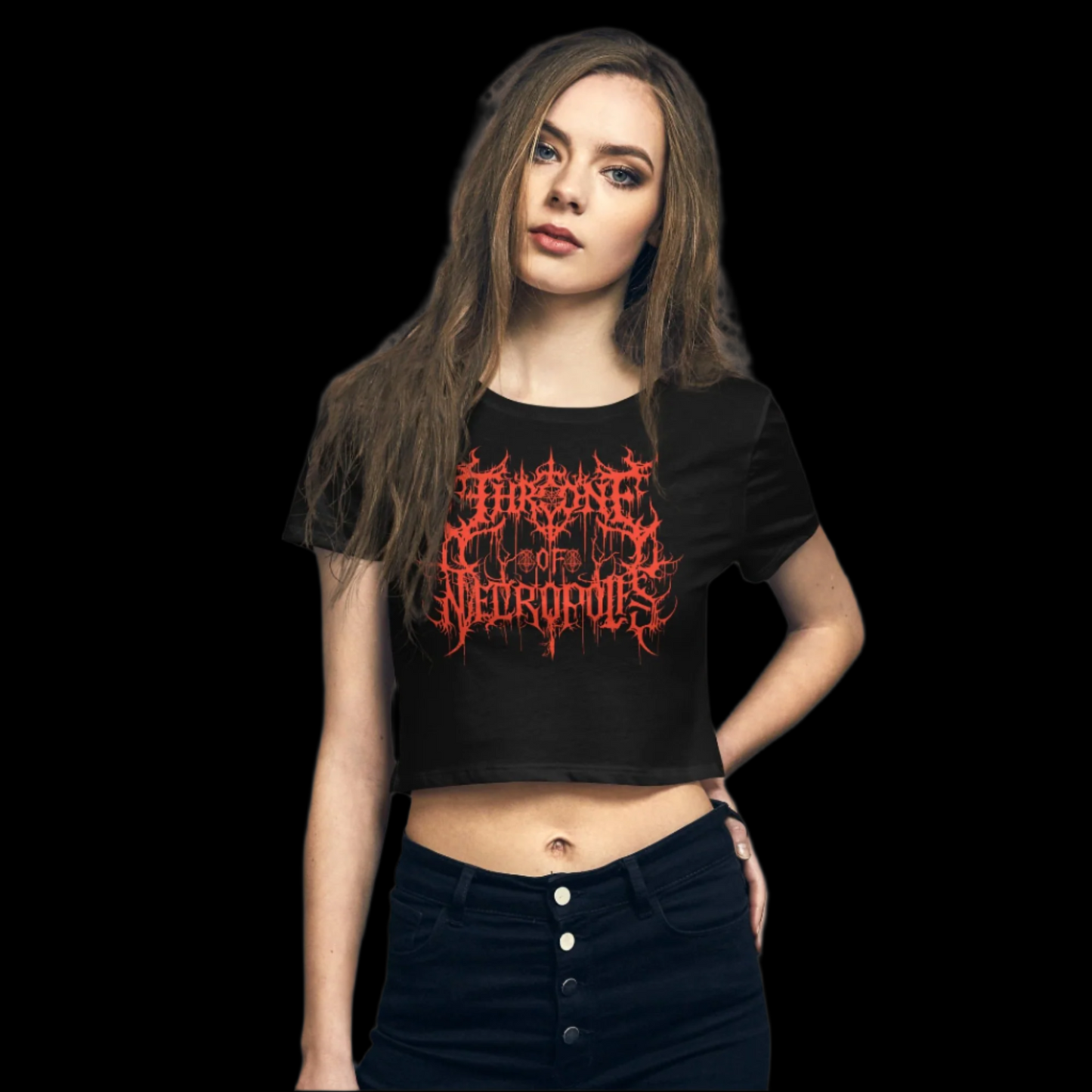 Throne of Necropolis - Slim Fit Crop Tee
