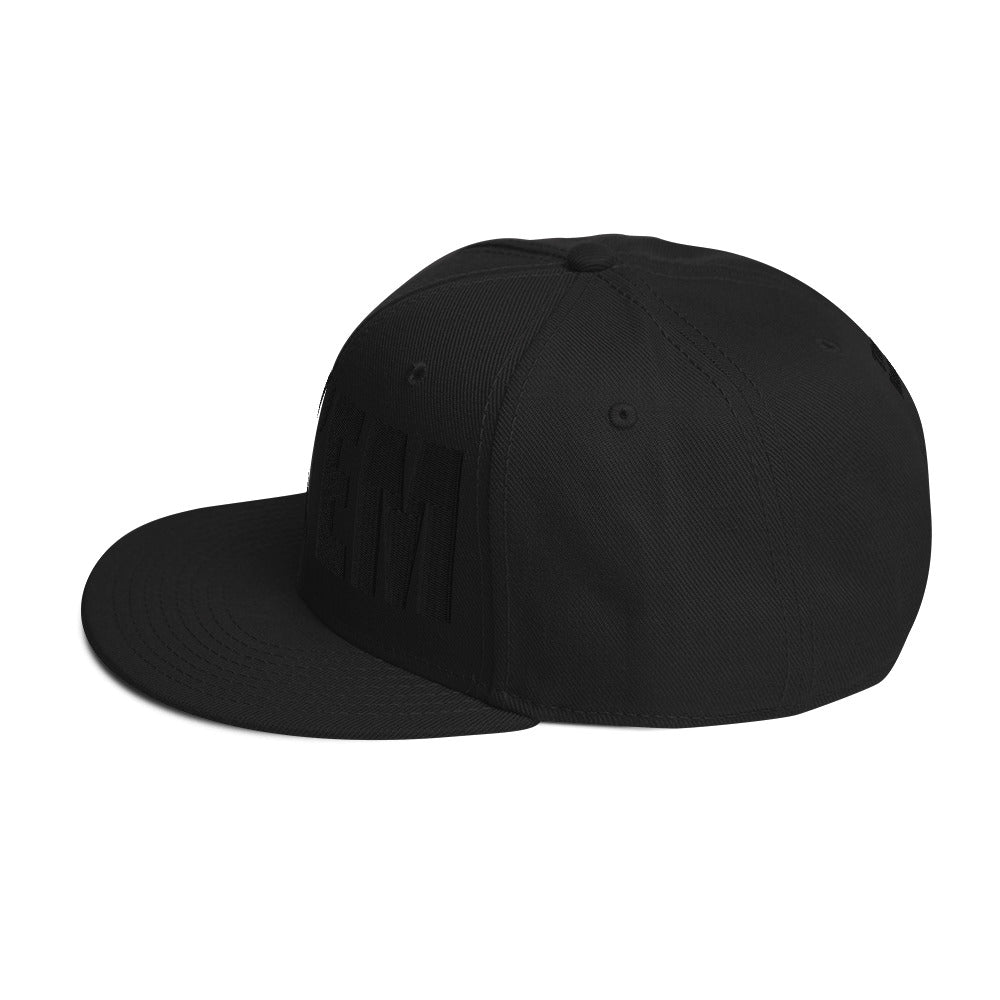 FCK'EM - Blacked Out Embroidered Snapback Hat