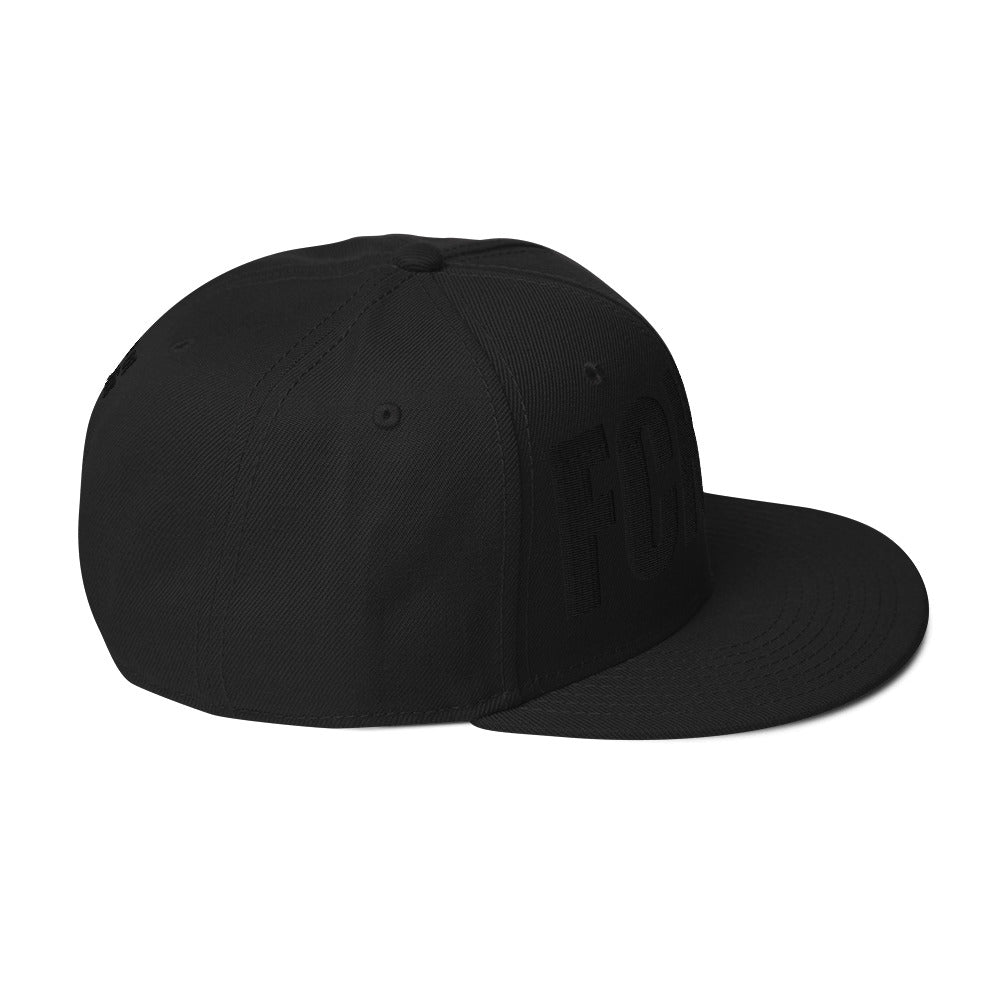 FCK'EM - Blacked Out Embroidered Snapback Hat