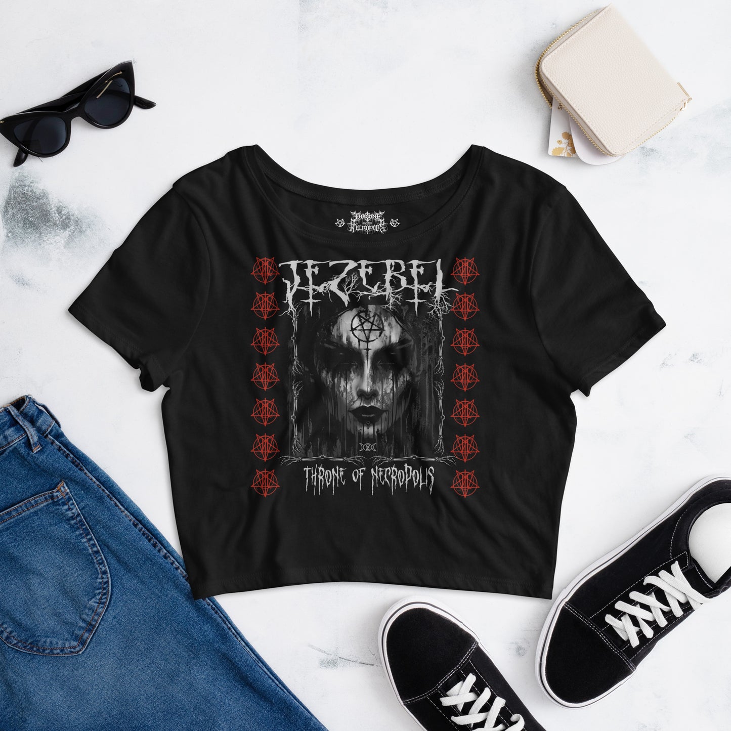 Jezebel - Womens Slim Fit Crop Tee